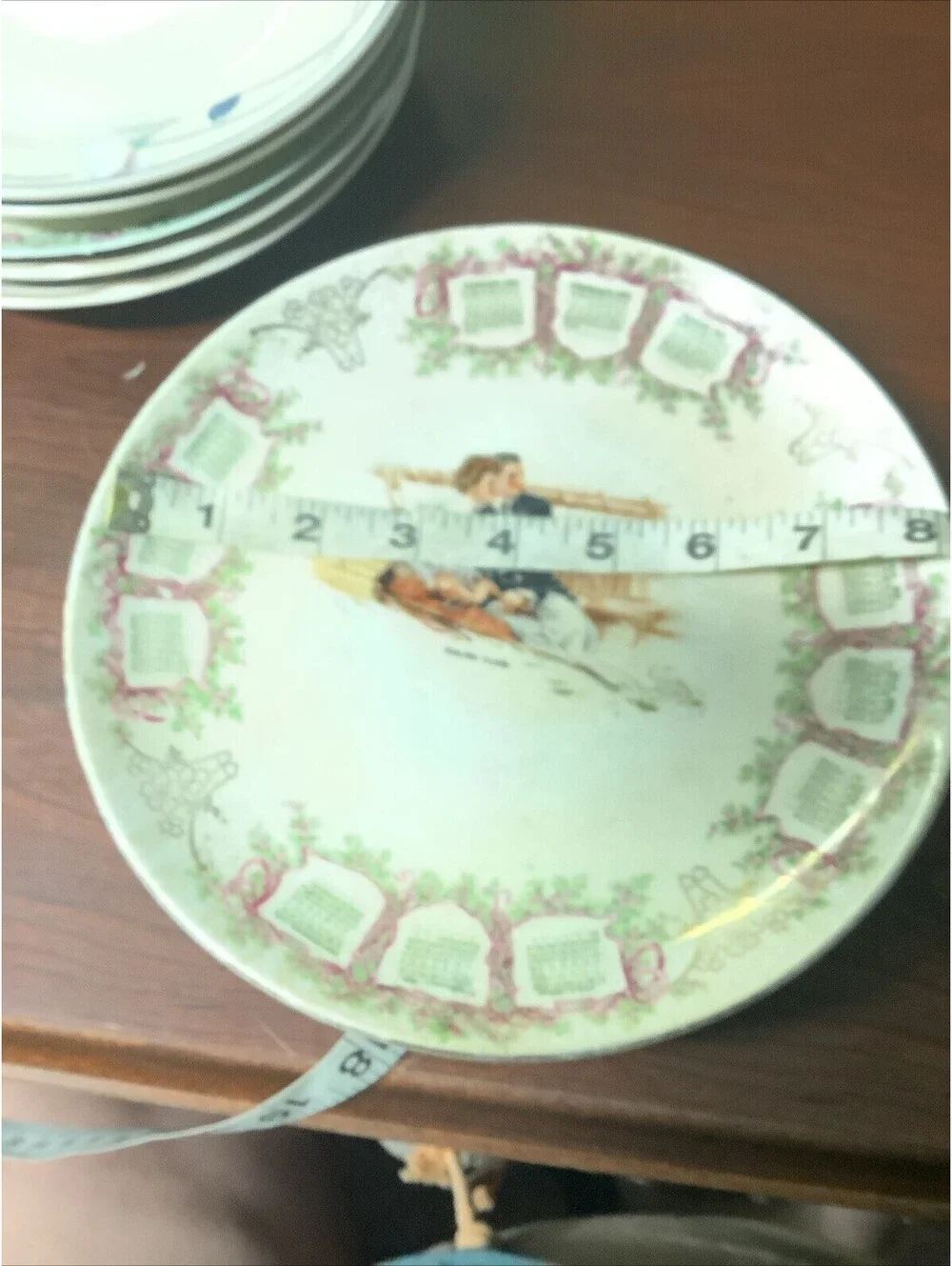 1910 Dresden China Advertising Calendar Plate Sailing Close
